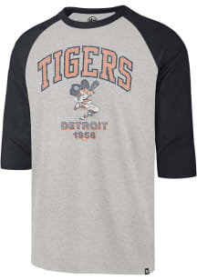 47 Detroit Tigers Grey Regime Franklin Raglan Long Sleeve Fashion T Shirt