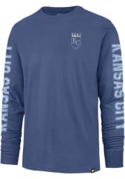 47 Kansas City Royals Blue Triple Threat Franklin Long Sleeve Fashion T Shirt