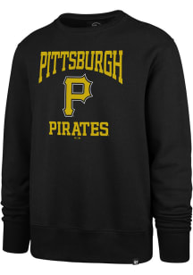 47 Pittsburgh Pirates Mens Black Top Team Headline Long Sleeve Crew Sweatshirt