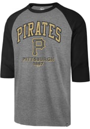 47 Pittsburgh Pirates Grey Regime Franklin Raglan Long Sleeve Fashion T Shirt