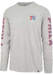 47 Philadelphia 76ers Grey TRIPLE THREAT FRANKLIN Long Sleeve Fashion T Shirt