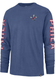 47 Philadelphia 76ers Blue TRIPLE THREAT FRANKLIN Long Sleeve Fashion T Shirt