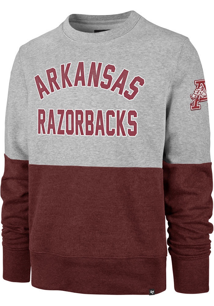 47 Arkansas Razorbacks Mens Grey Gibson Long Sleeve Fashion Sweatshirt