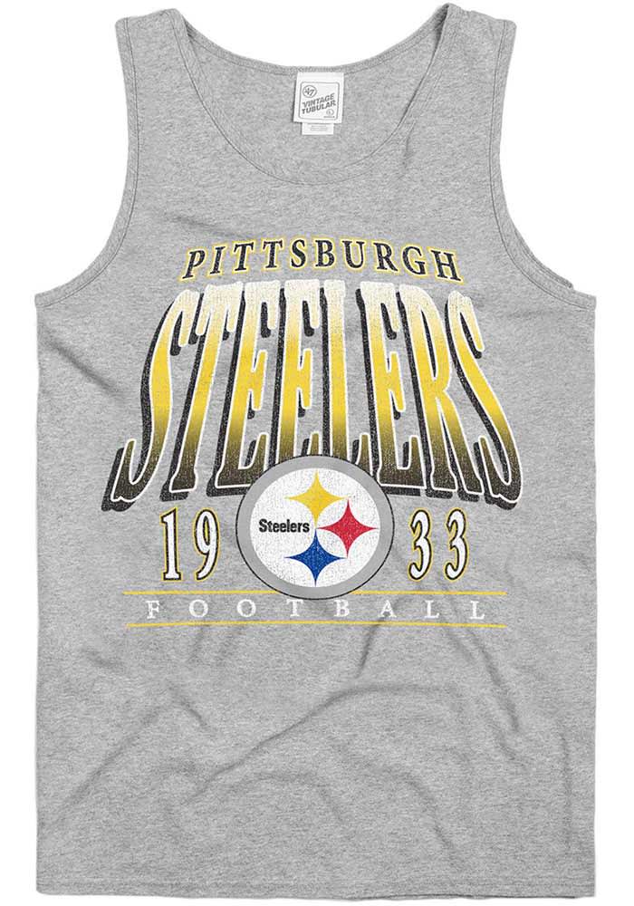 47 Pittsburgh Steelers Short Sleeve HOME OPENER Tank Top - Grey