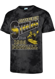 47 Pittsburgh Steelers Black TIE DYE STREAKER Short Sleeve Fashion T Shirt