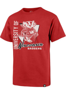 Youth Wisconsin Badgers Red 47 Side Arm Short Sleeve T-Shirt