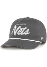 47 Brooklyn Nets Crosstown Script Hitch Adjustable Hat - Charcoal