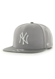 47 New York Yankees Grey World Series Side Patch Sure Shot Captain Mens Snapback Hat