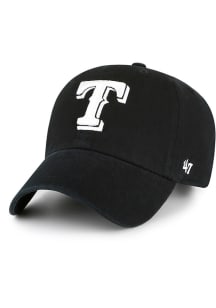 47 Texas Rangers Black on Black Clean Up Adjustable Hat - Black