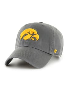 47 Charcoal Iowa Hawkeyes Clean Up Adjustable Hat