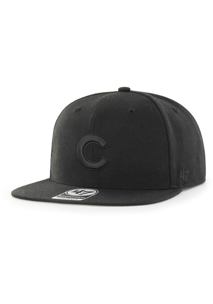 47 Chicago Cubs Black Black on Black Captain Mens Snapback Hat