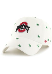 47 Ohio State Buckeyes White Confetti Clean Up Womens Adjustable Hat