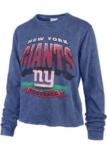 47 New York Giants Womens Blue Indio Vintage LS Tee