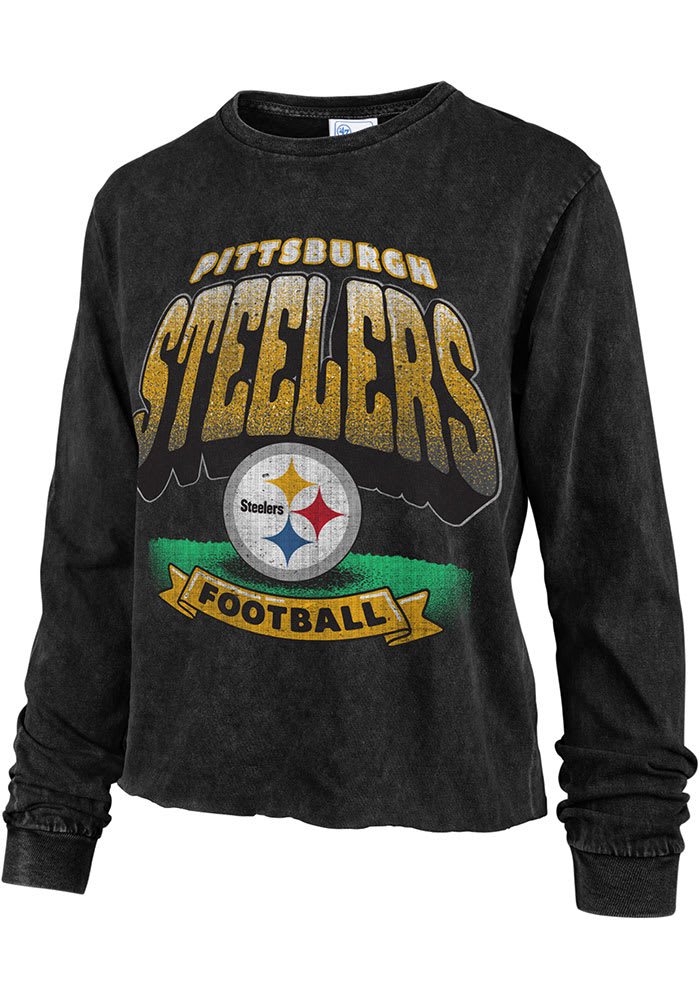 Pittsburgh Steelers New Era Women's Tie-Dye Long Sleeve T-Shirt - Black