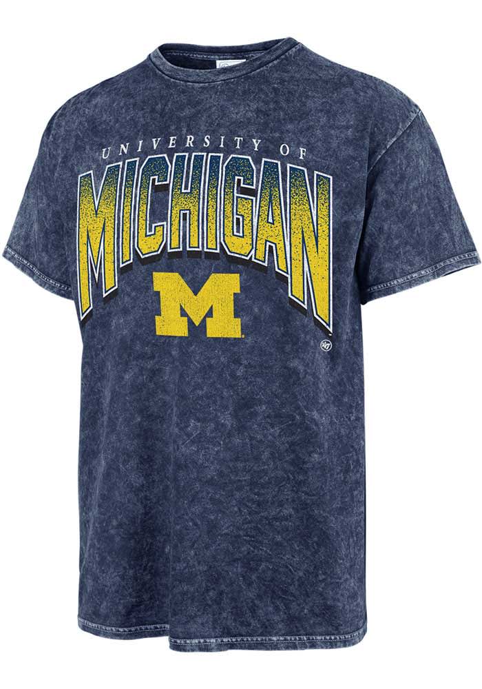 47 Michigan Wolverines Navy Blue Tubular Tie Dye Short Sleeve Fashion T Shirt