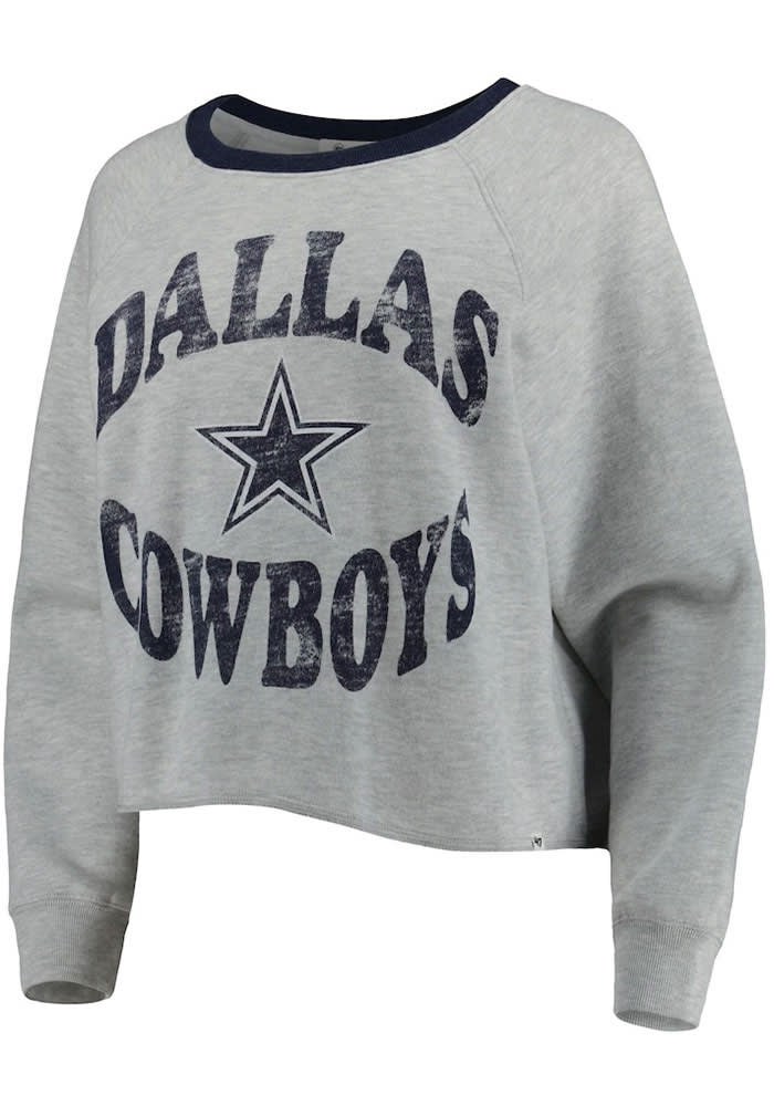 47 Dallas Cowboys Womens Grey Kennedy Crew Sweatshirt