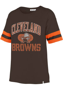 47 Cleveland Browns Womens Brown Dani Short Sleeve T-Shirt