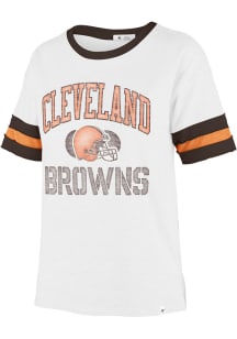 47 Cleveland Browns Womens Ivory Dani Short Sleeve T-Shirt