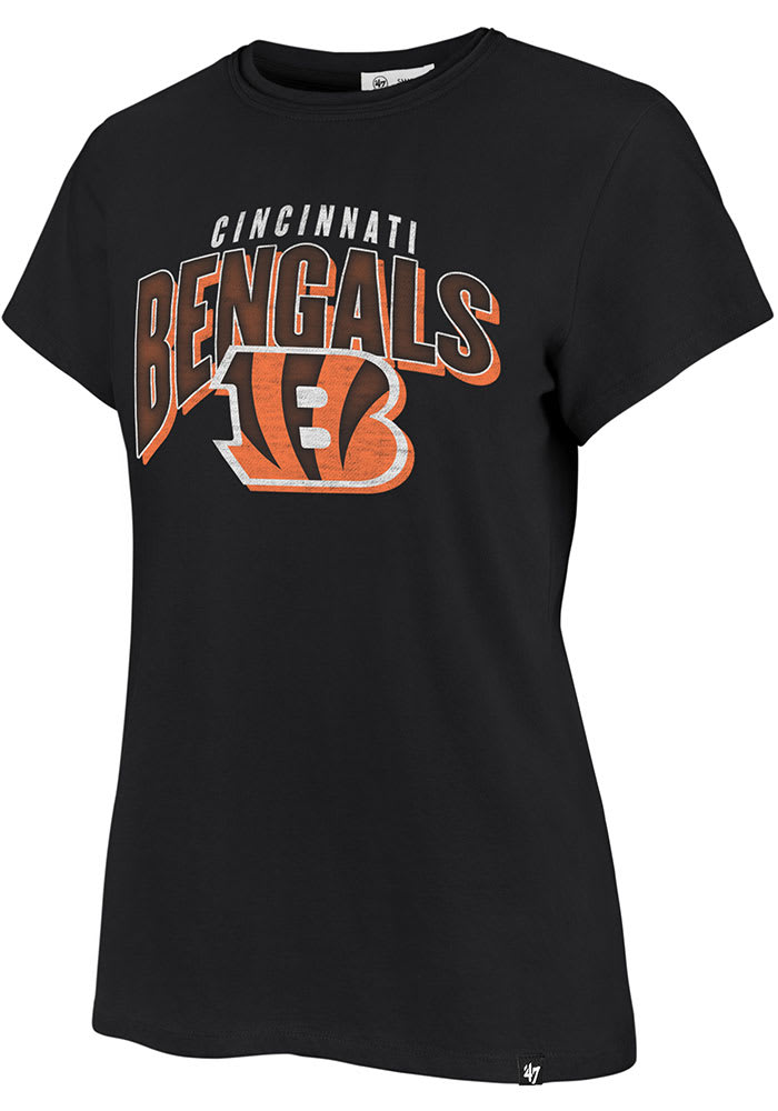 47 Cincinnati Bengals Womens Black Frankie Short Sleeve T-Shirt