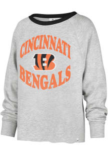 47 Cincinnati Bengals Womens Grey Cropped Kennedy Crew Sweatshirt