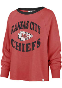 47 Kansas City Chiefs Womens Red Cropped Kennedy Crew Sweatshirt