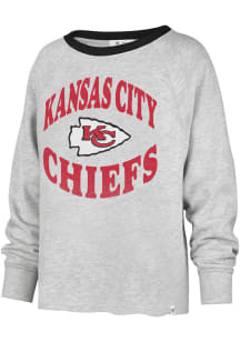 47 Kansas City Chiefs Womens Grey Cropped Kennedy Crew Sweatshirt