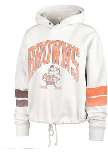 47 Cleveland Browns Womens Ivory Harper Hooded Sweatshirt
