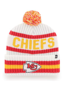 47 Kansas City Chiefs White Bering Cuff Pom Mens Knit Hat