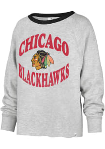 47 Chicago Blackhawks Womens Grey Cropped Kennedy Crew Sweatshirt
