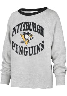 47 Pittsburgh Penguins Womens Grey Cropped Kennedy Crew Sweatshirt