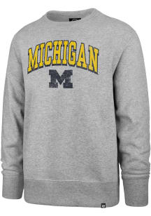 47 Michigan Wolverines Mens Grey Headline Long Sleeve Crew Sweatshirt