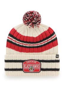 47 Chicago Blackhawks Ivory Hone Patch Mens Knit Hat