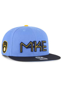 47 Milwaukee Brewers Light Blue MLB City Connect Captain Mens Snapback Hat