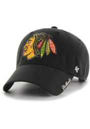 47 Chicago Blackhawks Black Sparkle Clean Up Womens Adjustable Hat