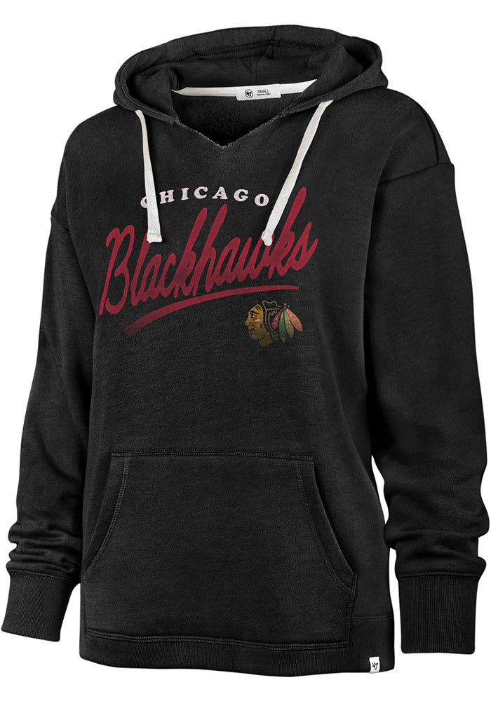 47 Chicago Blackhawks Womens Black Kennedy Hooded Sweatshirt