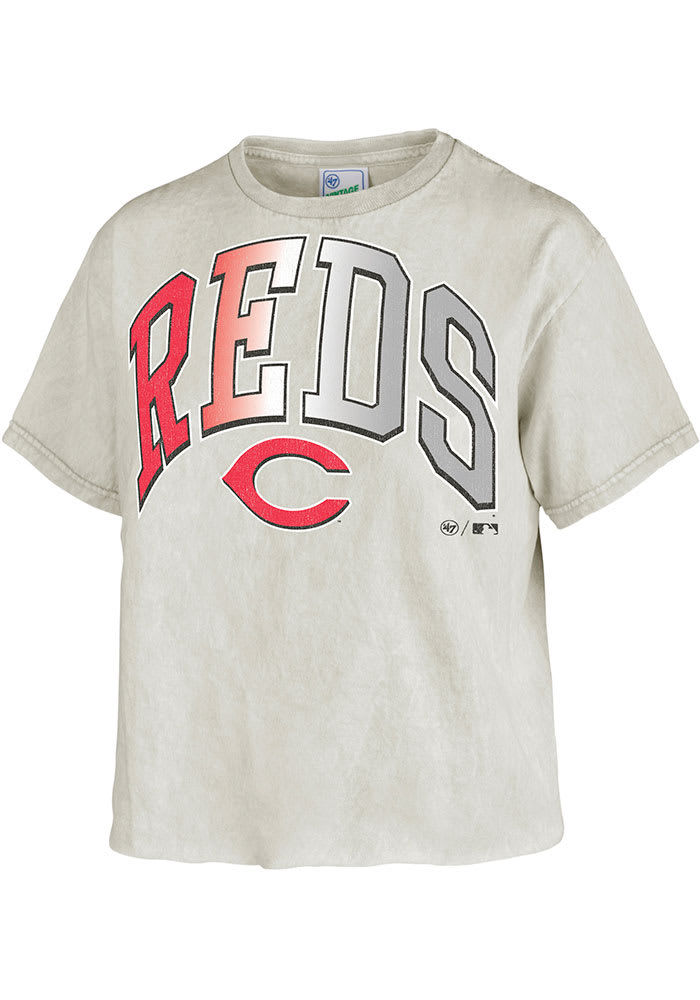 Cincinnati Reds Womens Red Curvy Short Sleeve T-Shirt