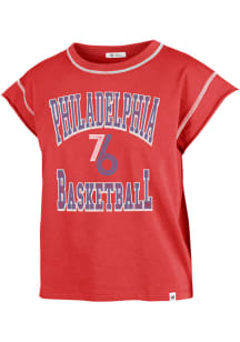 47 Philadelphia 76ers Womens Red Sound Up Short Sleeve T-Shirt