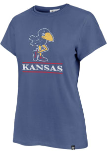 47 Kansas Jayhawks Womens Blue Fineline Short Sleeve T-Shirt