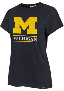 47 Michigan Wolverines Womens Navy Blue Fineline Short Sleeve T-Shirt
