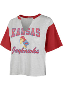 47 Kansas Jayhawks Womens Grey Sandy Daze Short Sleeve T-Shirt