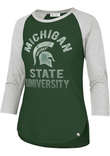 47 Michigan State Spartans Womens Green University Fade LS Tee