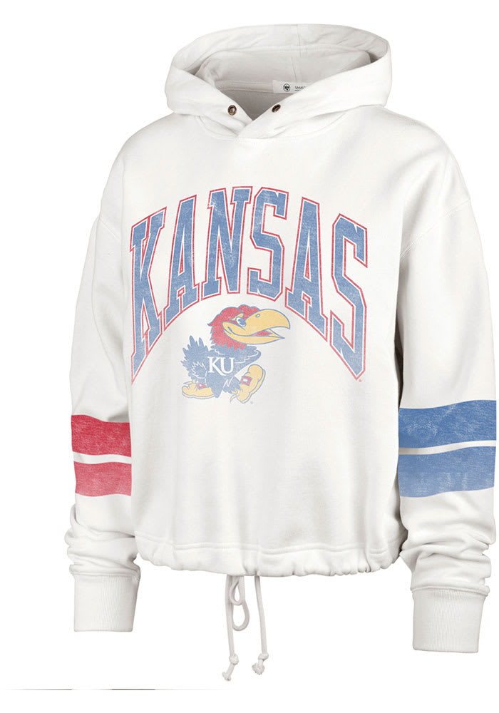 47 Kansas Jayhawks Womens Ivory Harper Hooded Sweatshirt