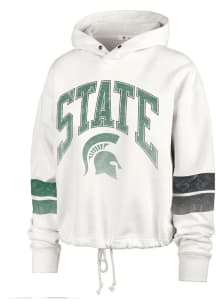 47 Michigan State Spartans Womens Ivory Harper Hooded Sweatshirt