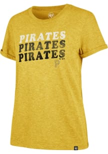 47 Pittsburgh Pirates Womens Gold Trio Short Sleeve T-Shirt