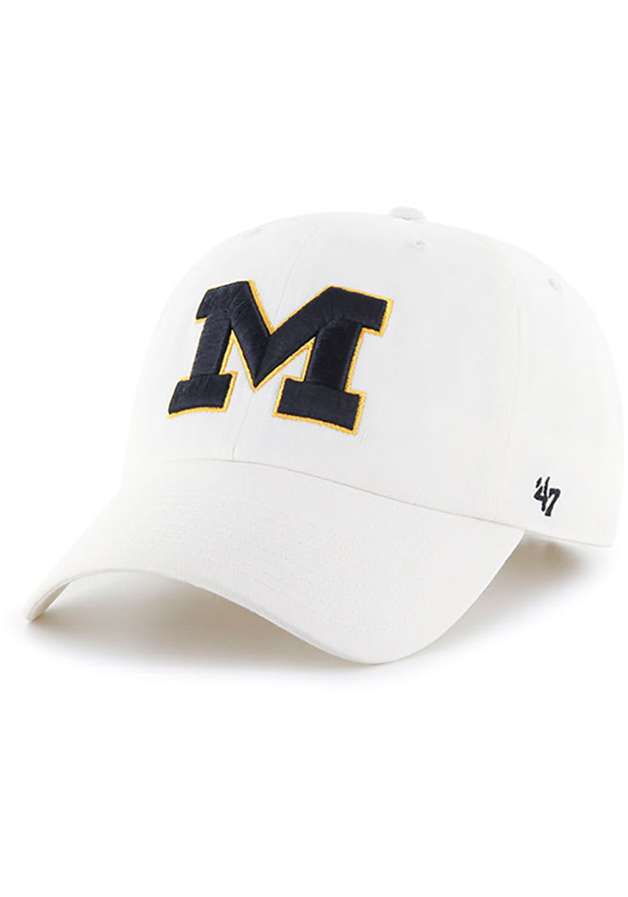 47 Michigan Wolverines Clean Up Adjustable Hat - White