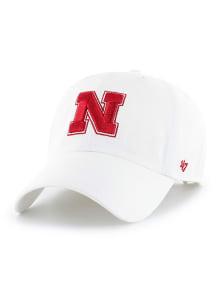 47 White Nebraska Cornhuskers Clean Up Adjustable Hat