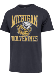 47 Michigan Wolverines Navy Blue Big Ups Franklin Short Sleeve Fashion T Shirt