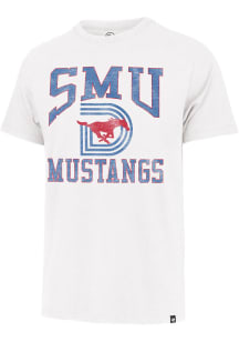 47 SMU Mustangs White Big Ups Franklin Short Sleeve Fashion T Shirt