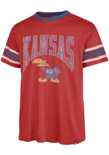 47 Kansas Jayhawks Red Under Arch Over Pass Short Sleeve Fashion T Shirt