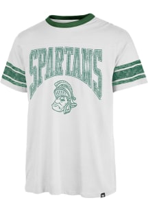 47 Michigan State Spartans White Under Arch Over Pass Short Sleeve Fashion T Shirt